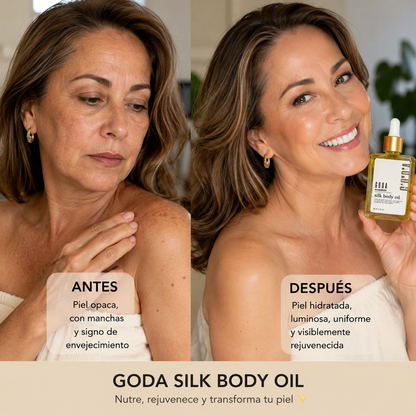 Aceite corporal de seda goda: Suavidad y luminosidad en cada gota